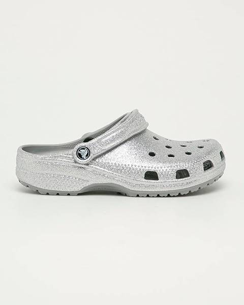 Stříbrné boty crocs