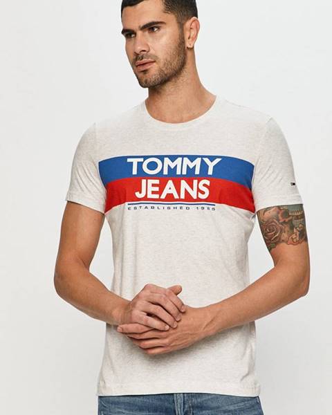 Šedé tričko Tommy Jeans