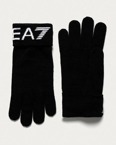 Černé rukavice EA7 Emporio Armani