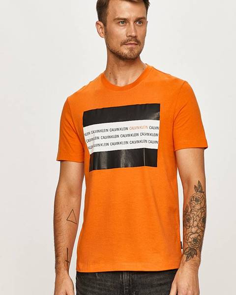 Oranžové tričko Calvin Klein