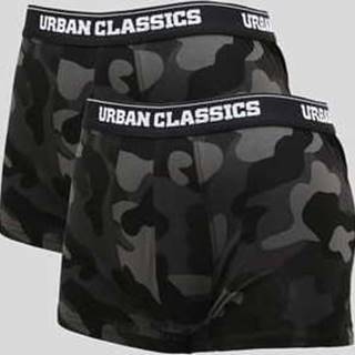 Urban Classics 2-Pack Camo Boxer Shorts camo šedé / černé
