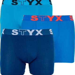 3PACK pánské boxerky  long sportovní guma modré