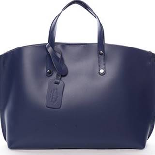 Italy Velké kabelky / Nákupní tašky Modrá kožená kabelka do ruky Jordana Modrá