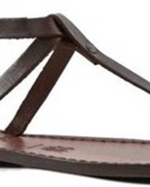 Hnědé sandály Gianluca - L'artigiano Del Cuoio
