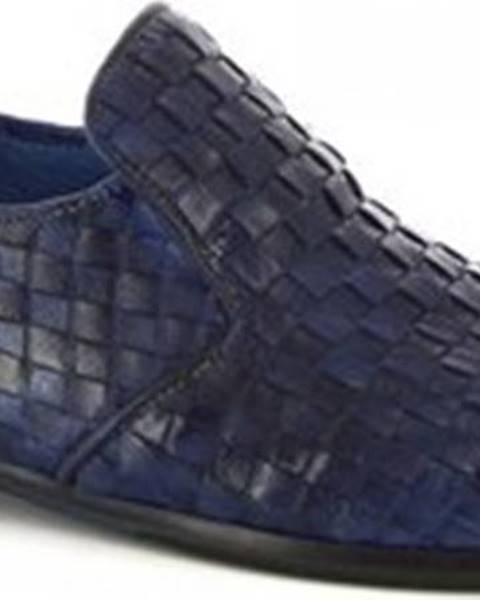 Modré mokasíny Leonardo Shoes