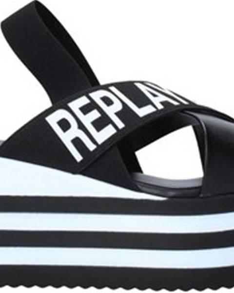 Černé pantofle Replay