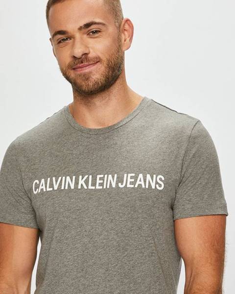 Šedé tričko calvin klein jeans