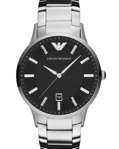Stříbrné hodinky Emporio Armani