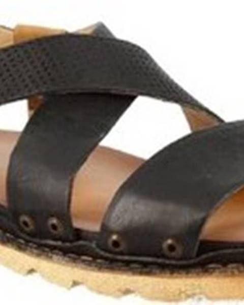 Černé sandály Leonardo Shoes