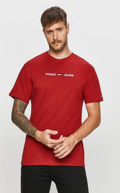 Burgundské tričko Tommy Jeans