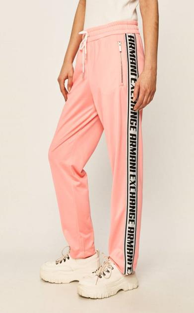 Růžové kalhoty Armani Exchange