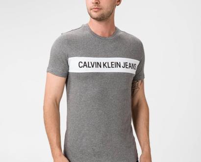 Šedé tričko Calvin Klein