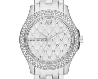 Stříbrné hodinky Armani Exchange