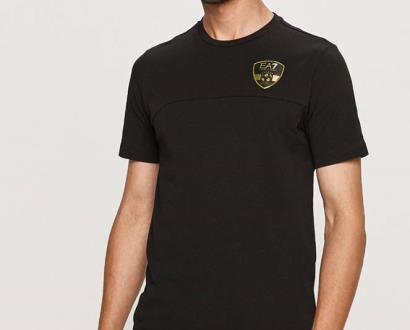 Černé tričko EA7 Emporio Armani